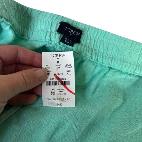 XXL NWT J. Crew Mint green spring shorts Linen-blend drawstring short - Picture 14 of 14